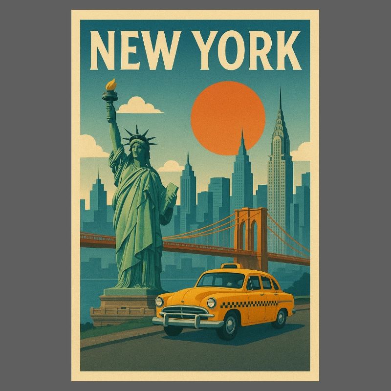 Affiche de voyage rétro à New York