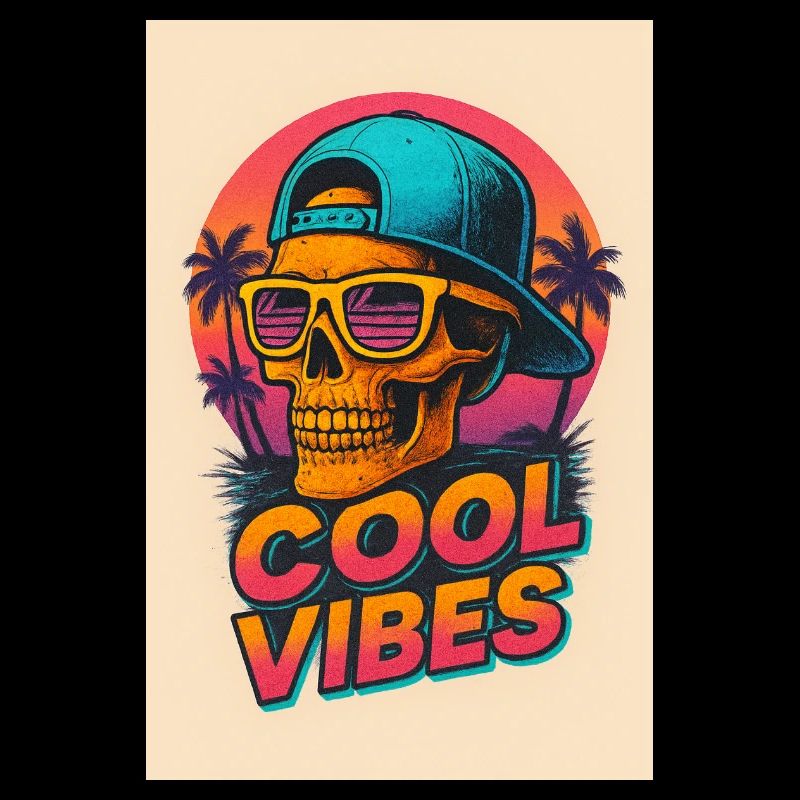 Neon Skull Tropical Vibes