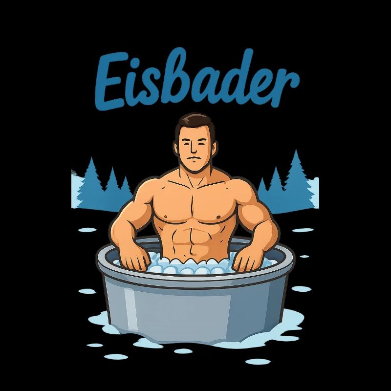 Un homme musclé dans un bain de glace