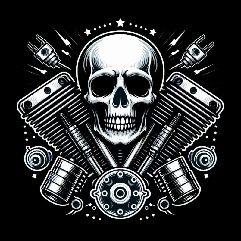 Biker Skull Design 2