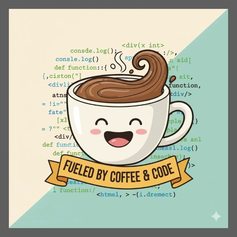 Happy Coffee Becher und Code