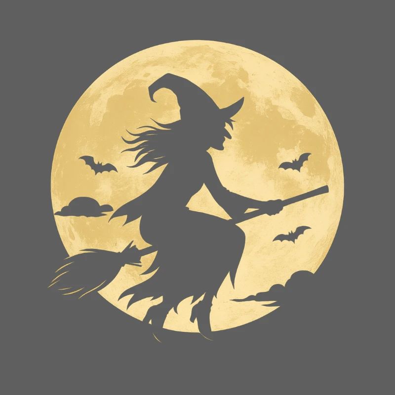 Moonlight Witch on Broom