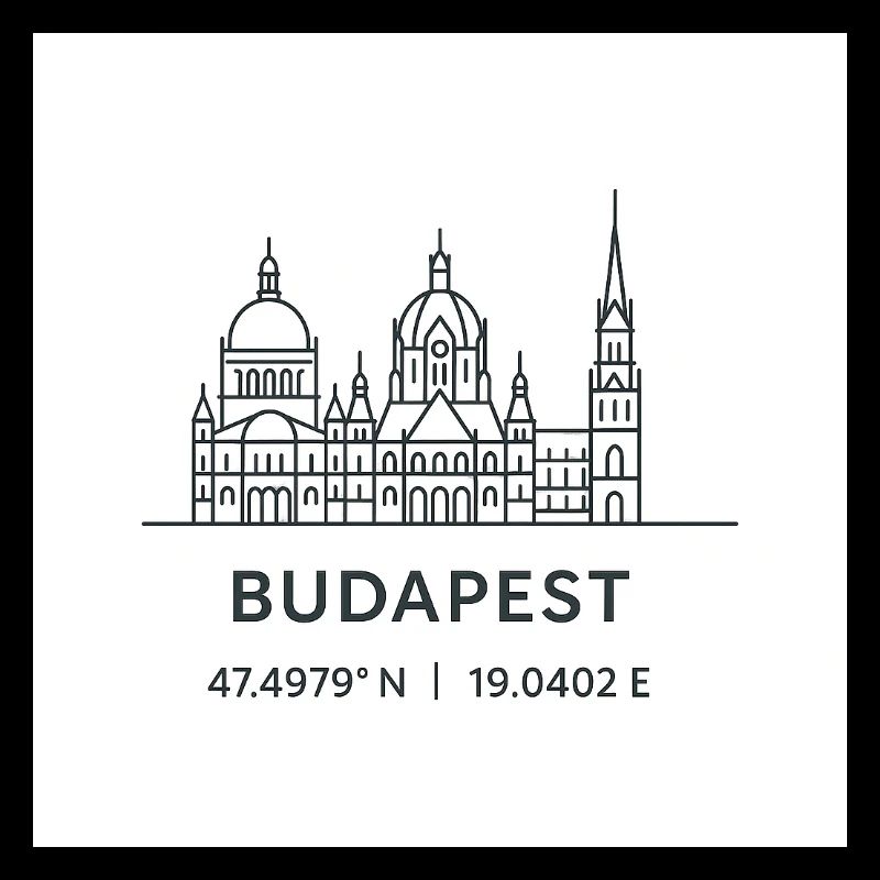 Budapest Linienkunst Silhouette Wahrzeichen