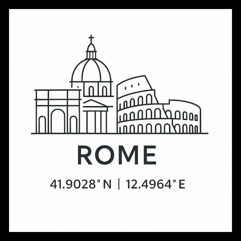 Rome Line Art Silhouette Point de repère