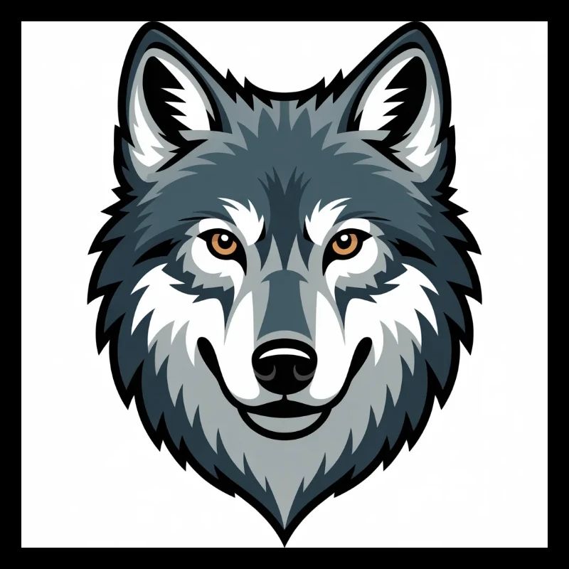 Wolfskopf – stilisierte Illustration