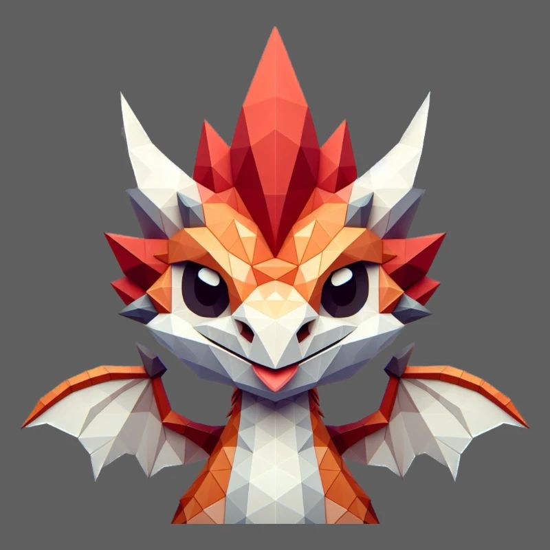 Un petit dragon de style polygone