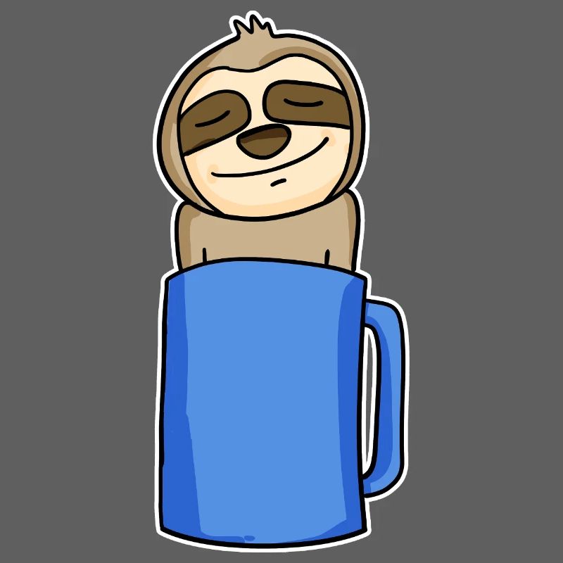 Sloth in a coffee cup