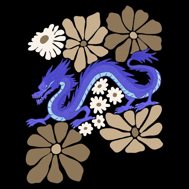 Blumenblauer Drache