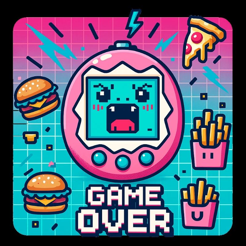 Pixel console, retro and snacks