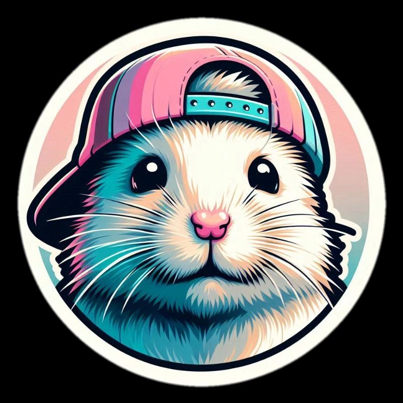 Hamster avec bonnet en pastel