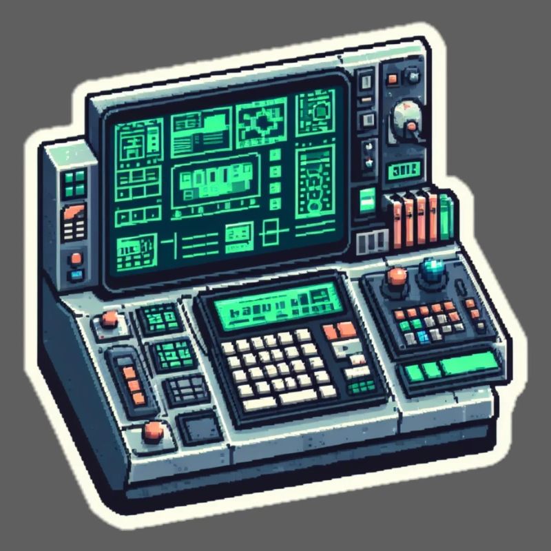 Retro Computer Console Neon