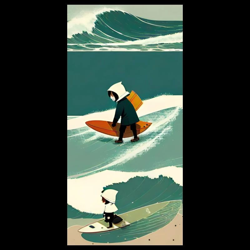 Surfeur Solitaire en Tempête