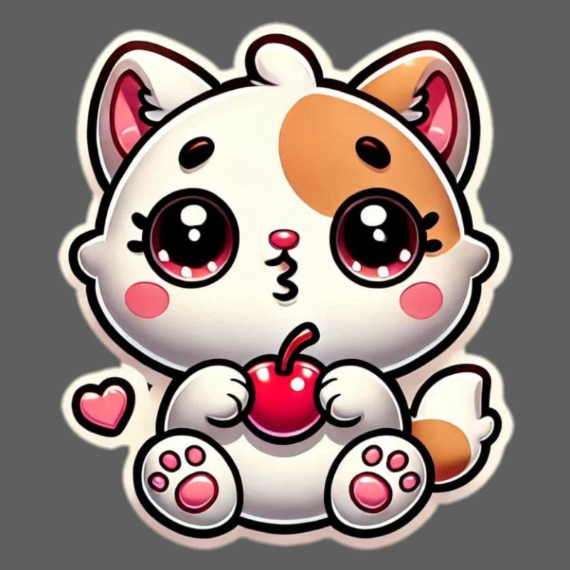 Rêve de chat mignon avec cerise