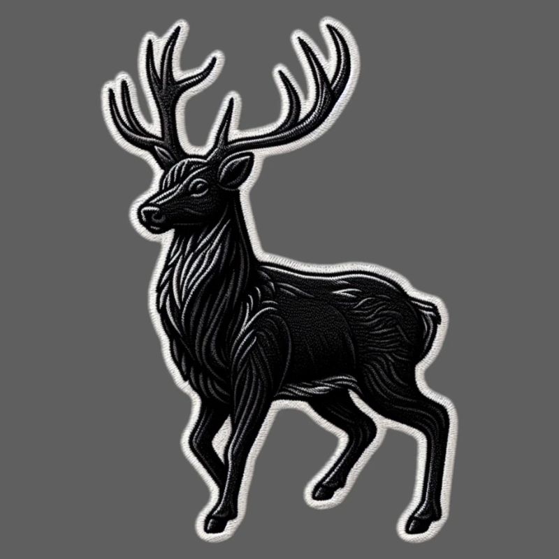 Schwarzer Hirsch Geweih Patchmotiv