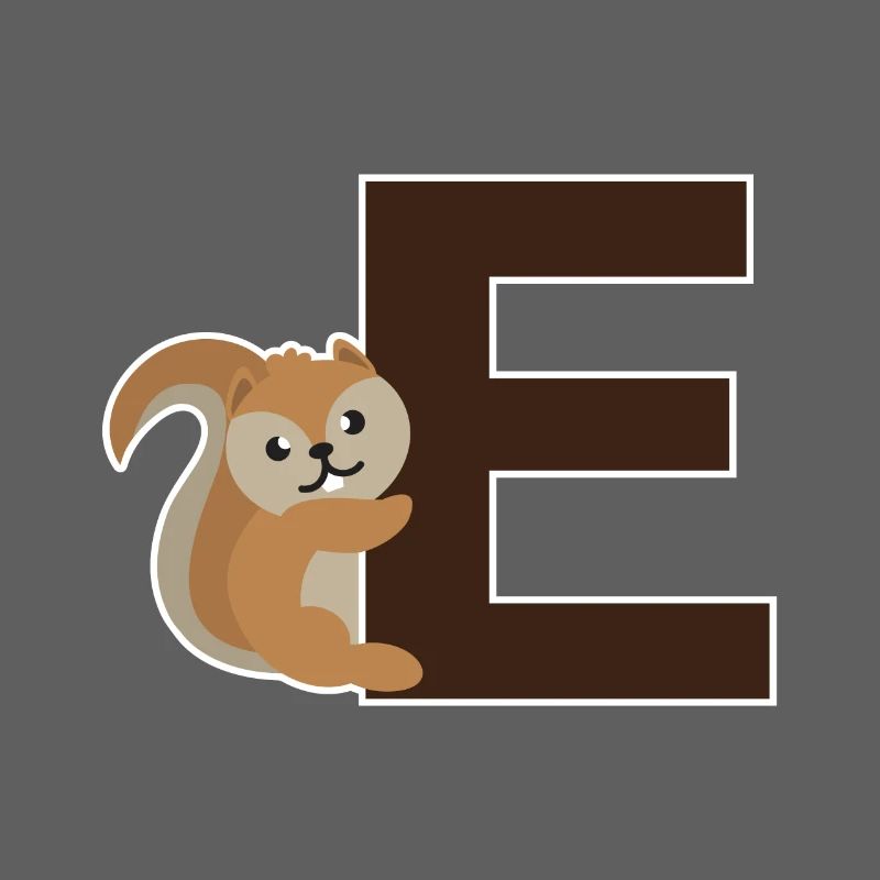 Ein E wie das Eichhörnchen das an dem E hängt