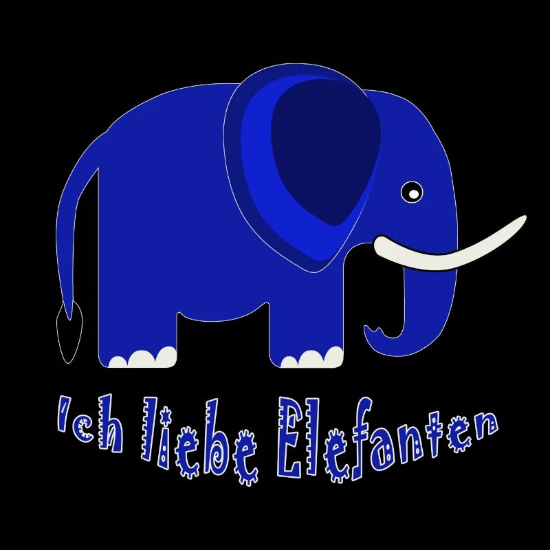 Blauer Elefant Ich liebe Elefanten