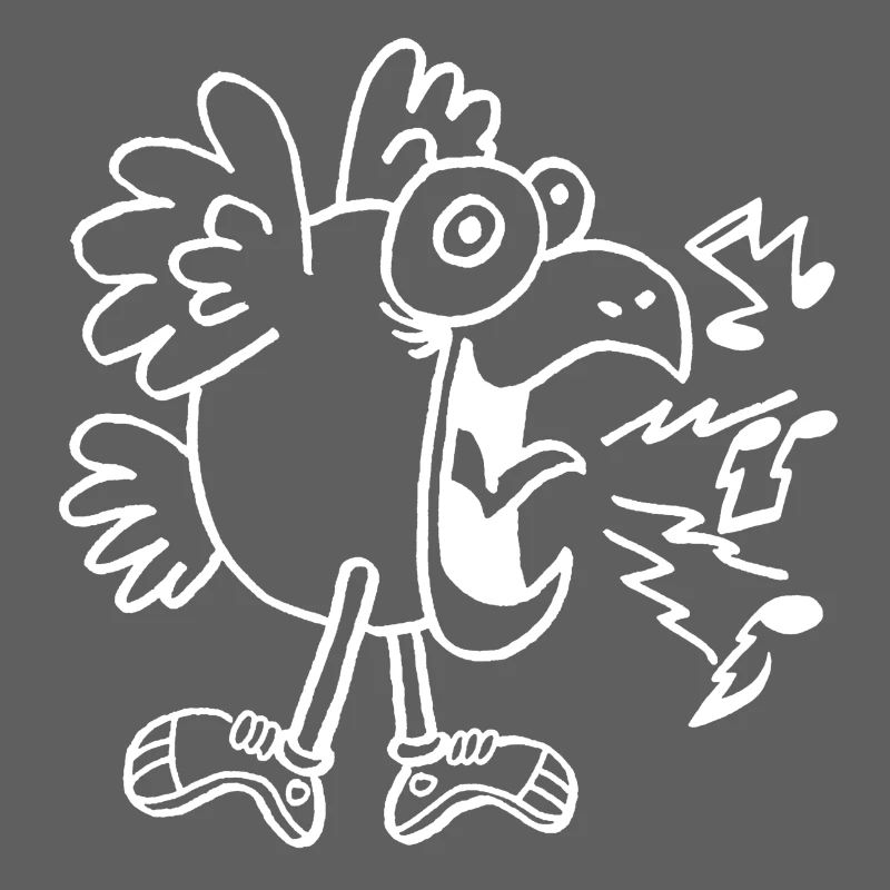 Crazy white bird