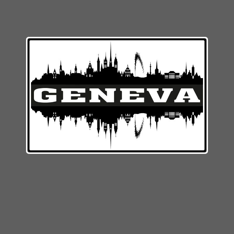 Genf Schweiz Reise Souvenir Skyline Silhoue
