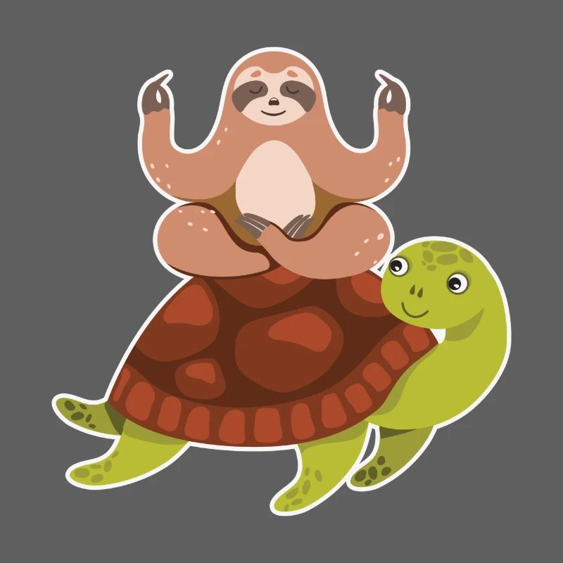 Sloth Riding Turtle Lazy Sloth Turtle