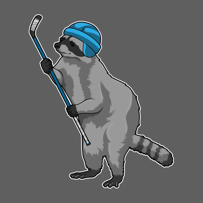 Waschbär Eishockey Eishockeyschläger