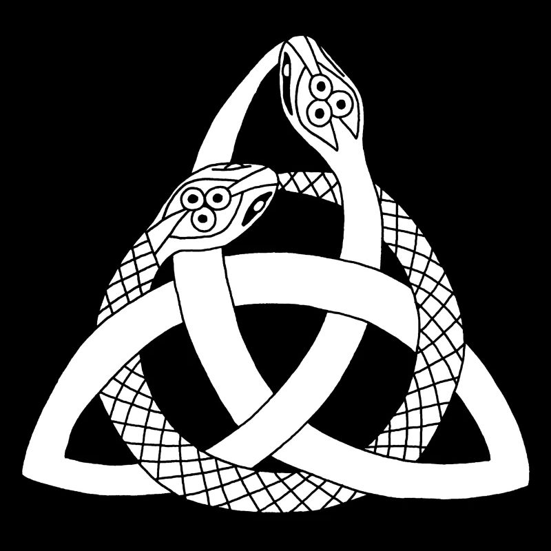 Weiße Schlangen und keltisches Symbol