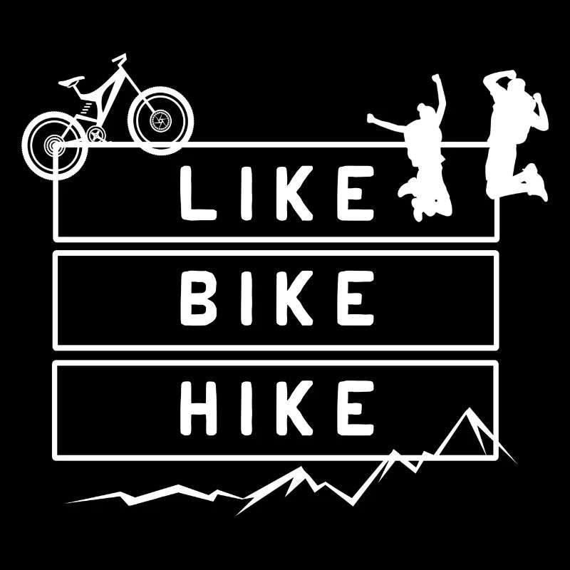 Comme Bike Hike Mountains Hiking – Citation de conception graphique