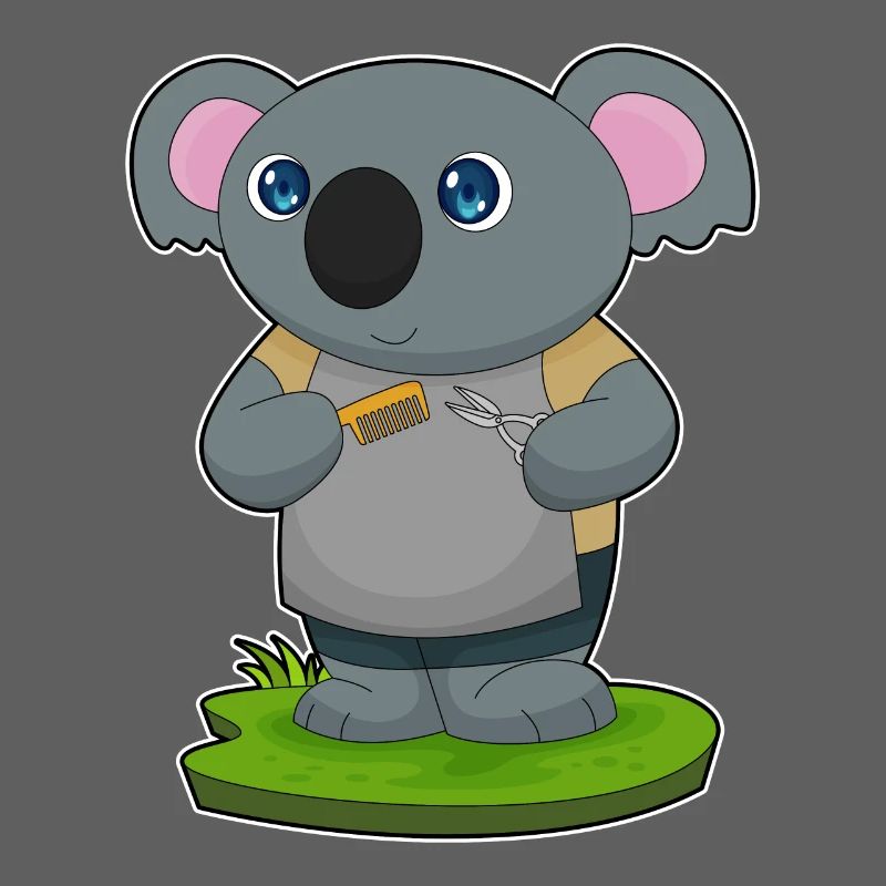 Koala Coiffeur Ciseaux Peigne