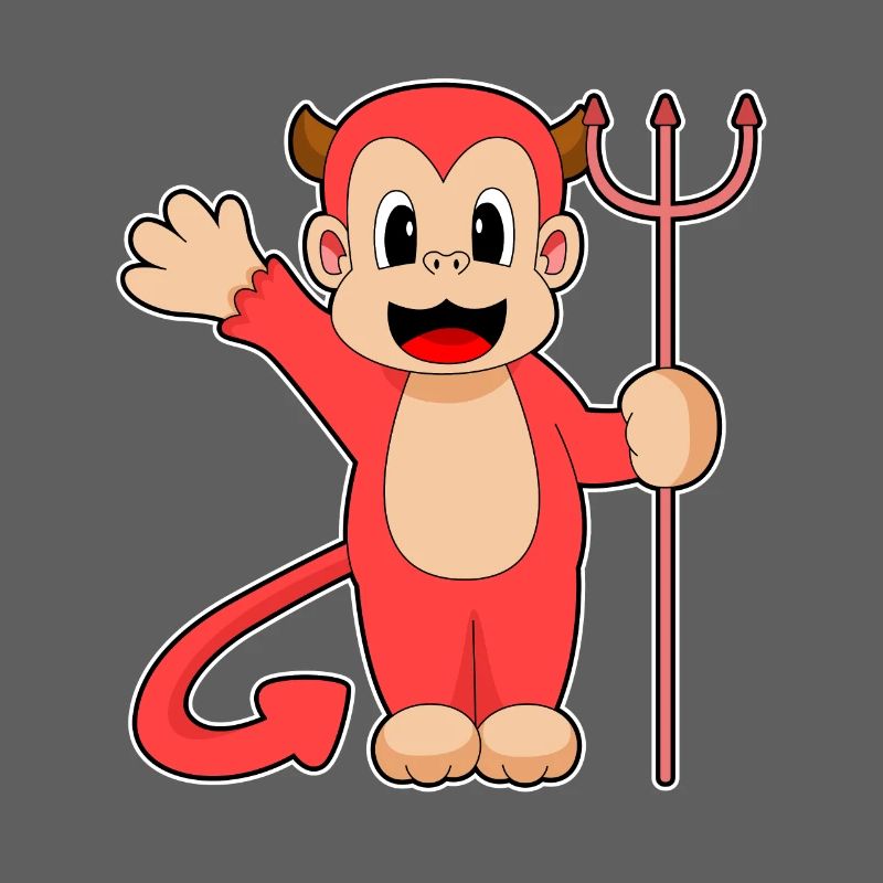 Singe Halloween Devil Trident