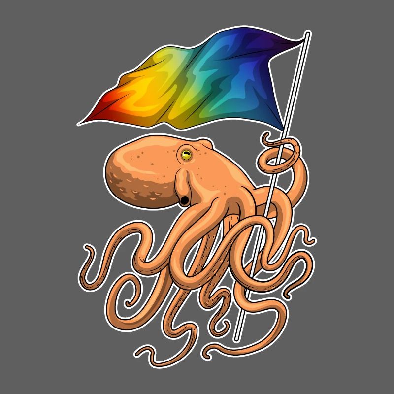 Drapeau arc-en-ciel Octopus