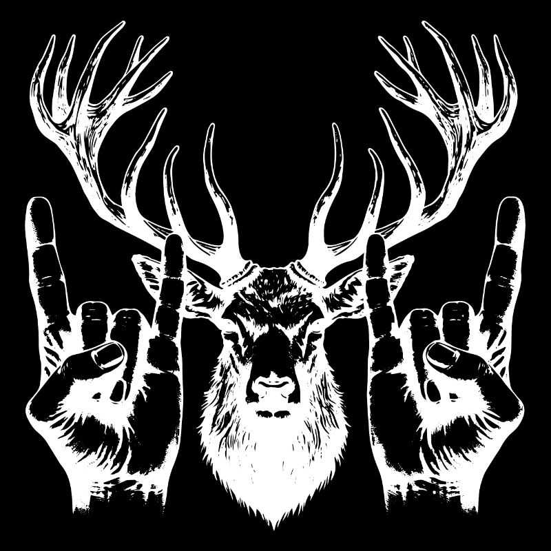 hirsch jäger metal head gabel zeichen cool