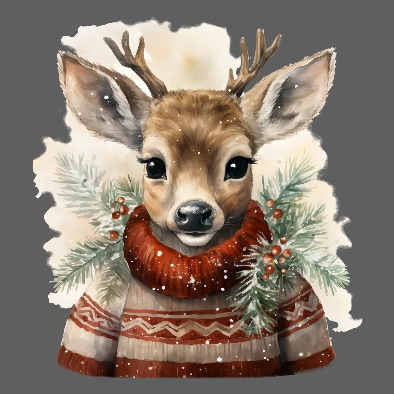 Cerf en pull d’hiver