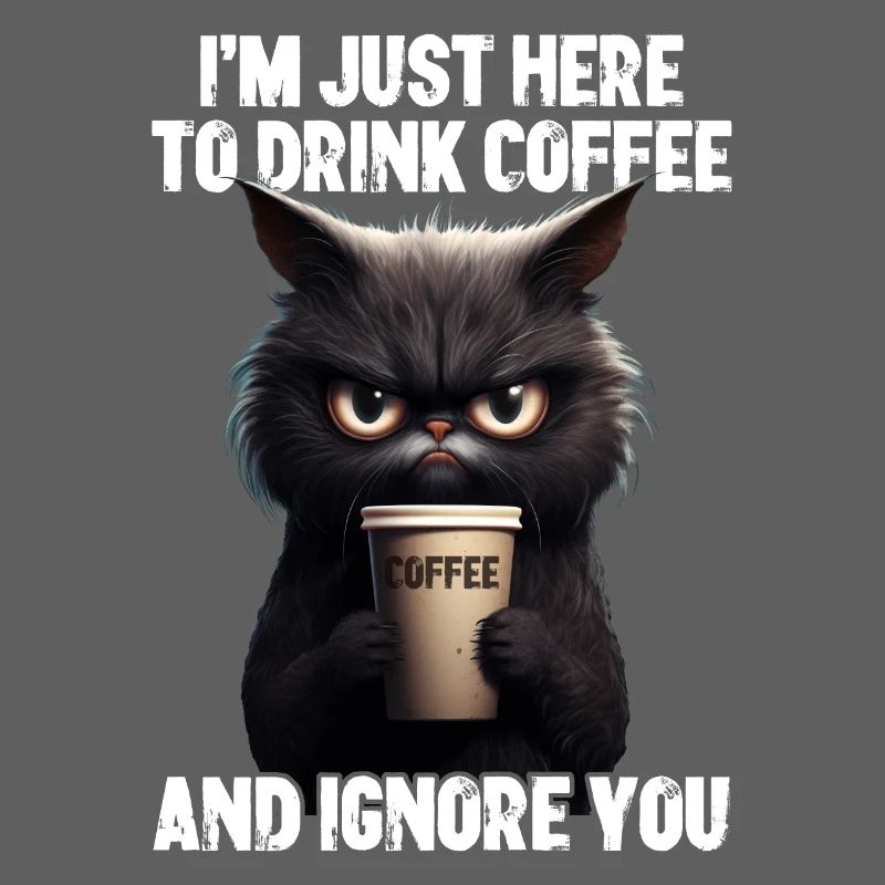 Grumpy Kitty Cat Coffee Morning Grouch Gift