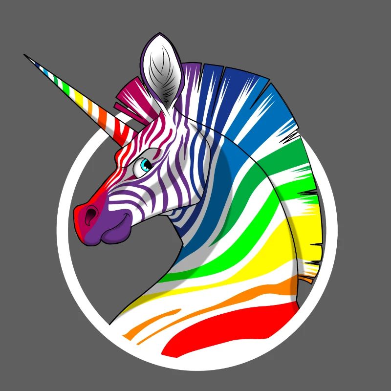 Regenbogen Einhorn Zebra