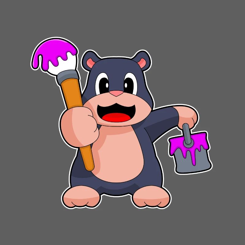 Mole, Painter, Brush, Paint