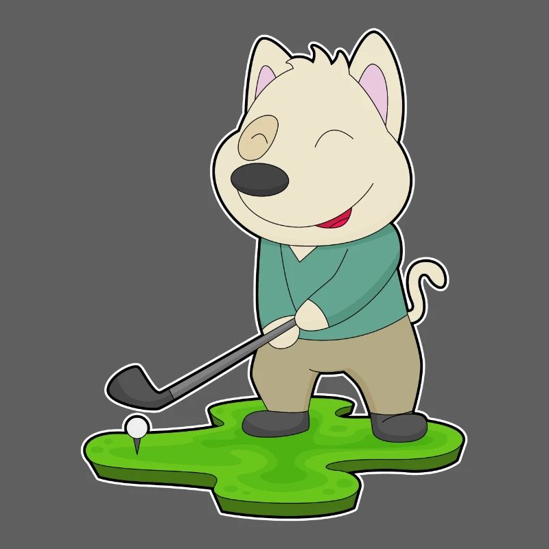 Hund Golf Golfschläger