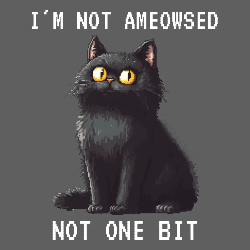 I'm Not Ameowsed Grim Cat Pixel Art Pixel