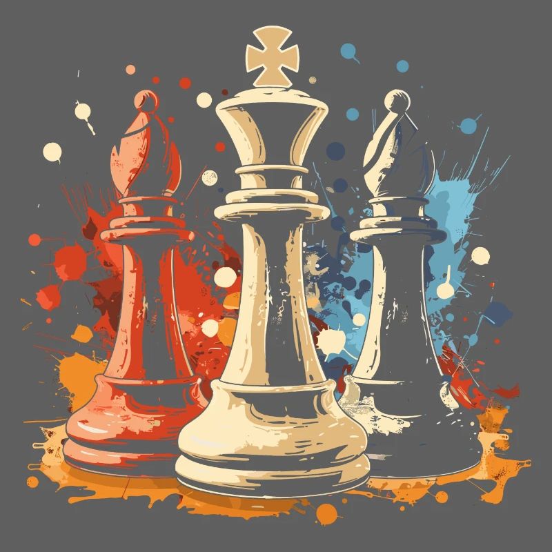 Chess Bishop and King Graffiti