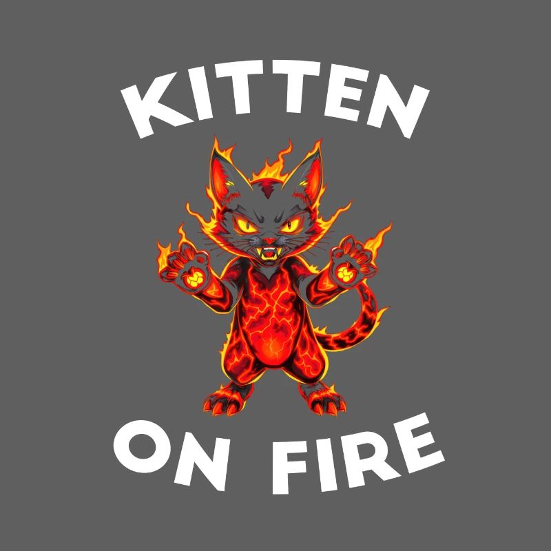 Chat de Feu et de Lave - Chaton en feu
