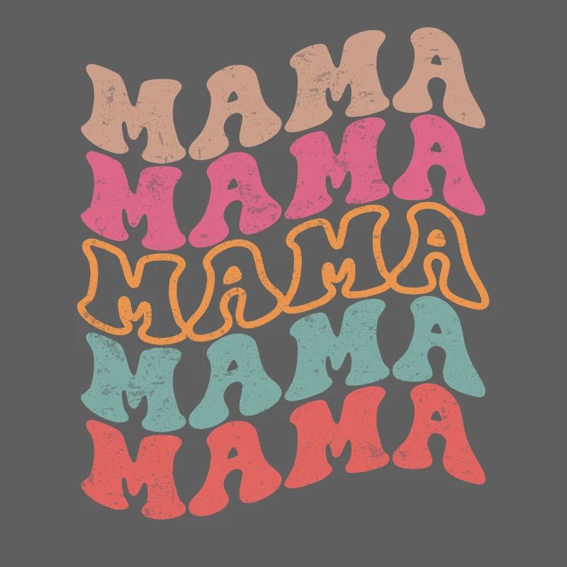 Retro Groovy Mama Text Pattern