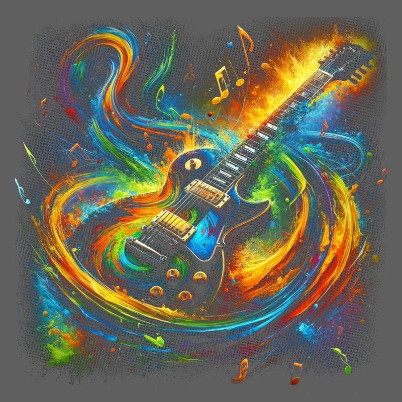 Expression de guitare colorée