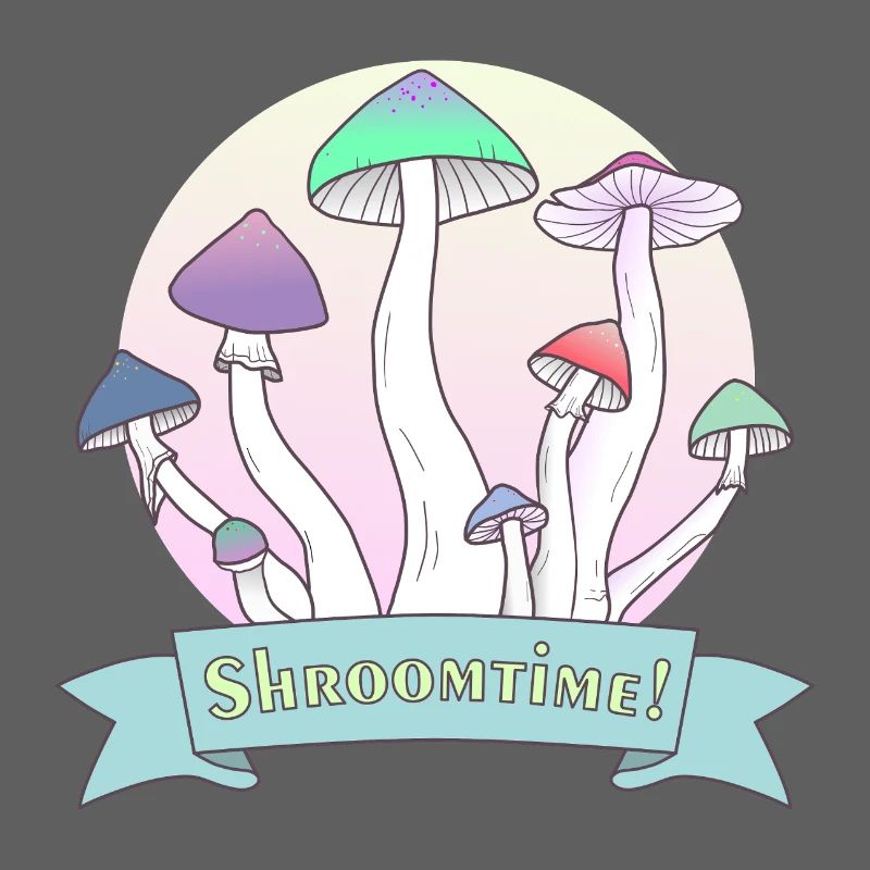 C’est l’heure des champignons ! Design coloré Psilocybe Cubensis