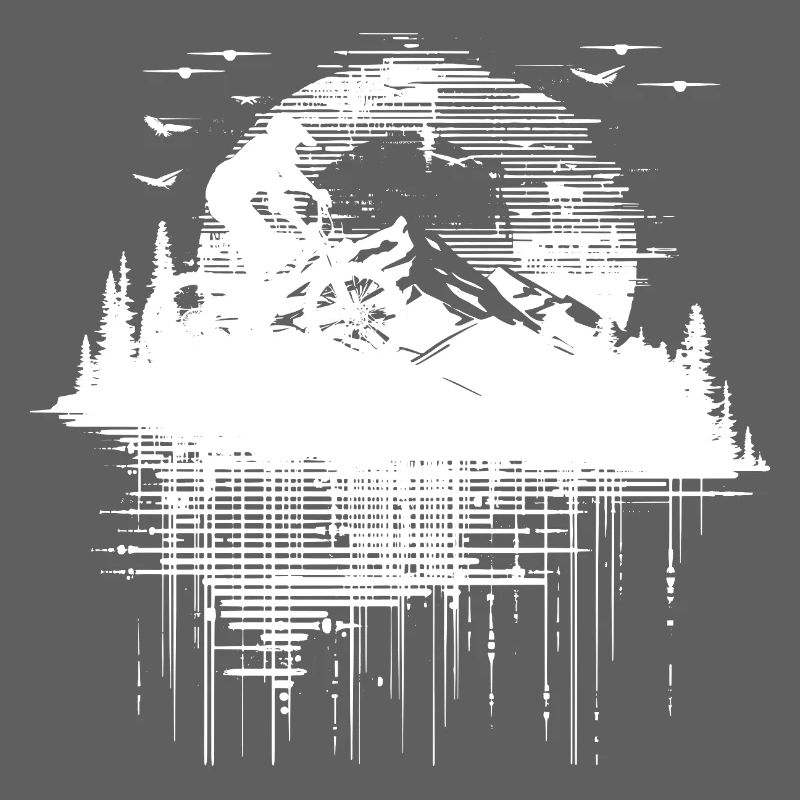 Mountain Biking Drawing