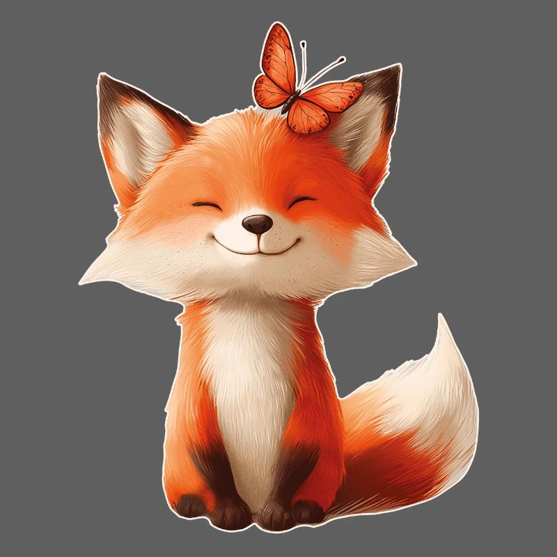 Renard avec papillon