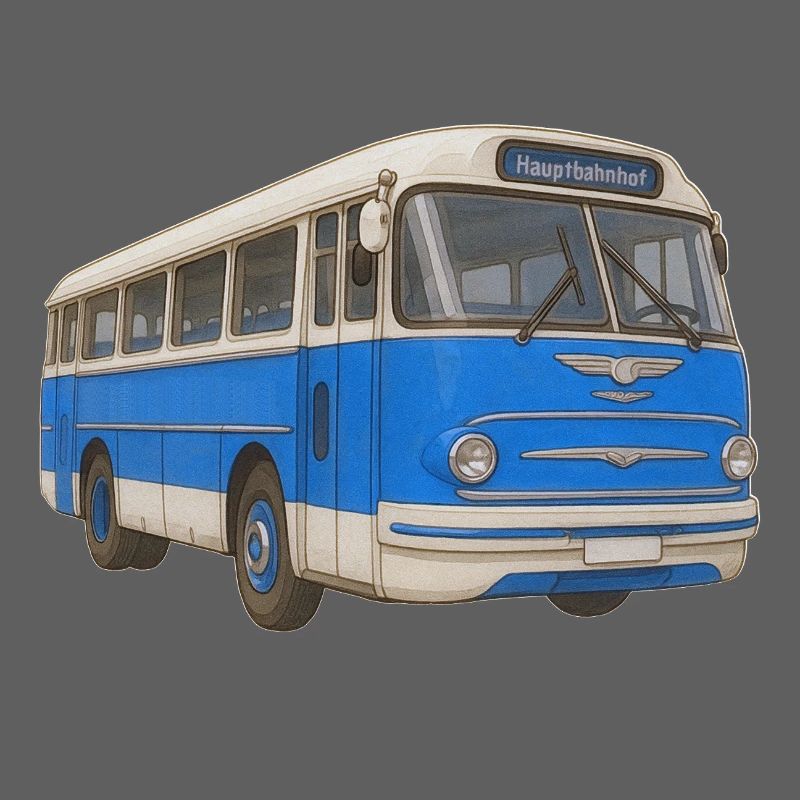 Alter blauer Bus