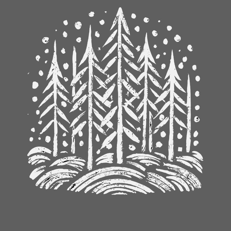 Imprimé arbre de forêt enneigée