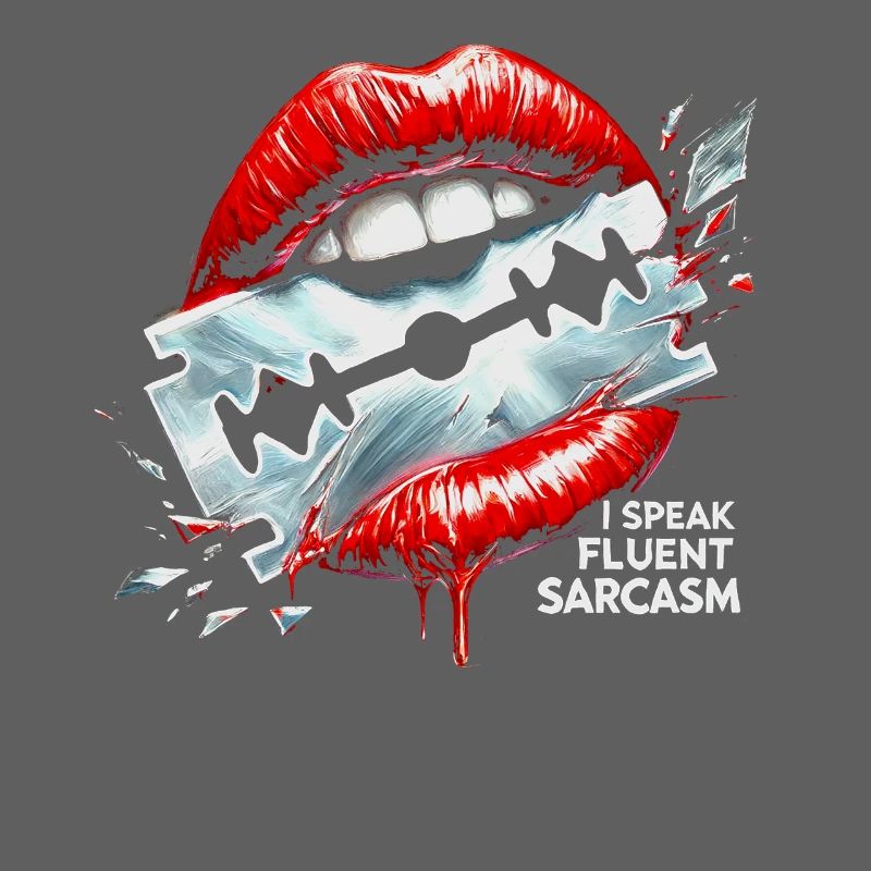 Fluent Sarcasm Lip Art Design Bold illustration