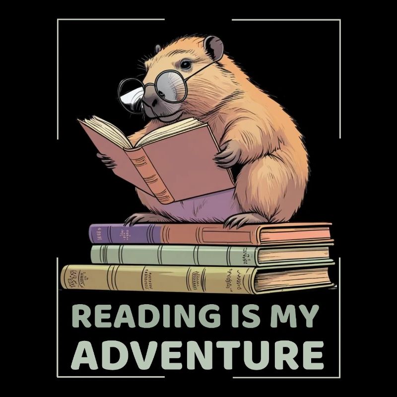 Capybara while reading -Reading adventure