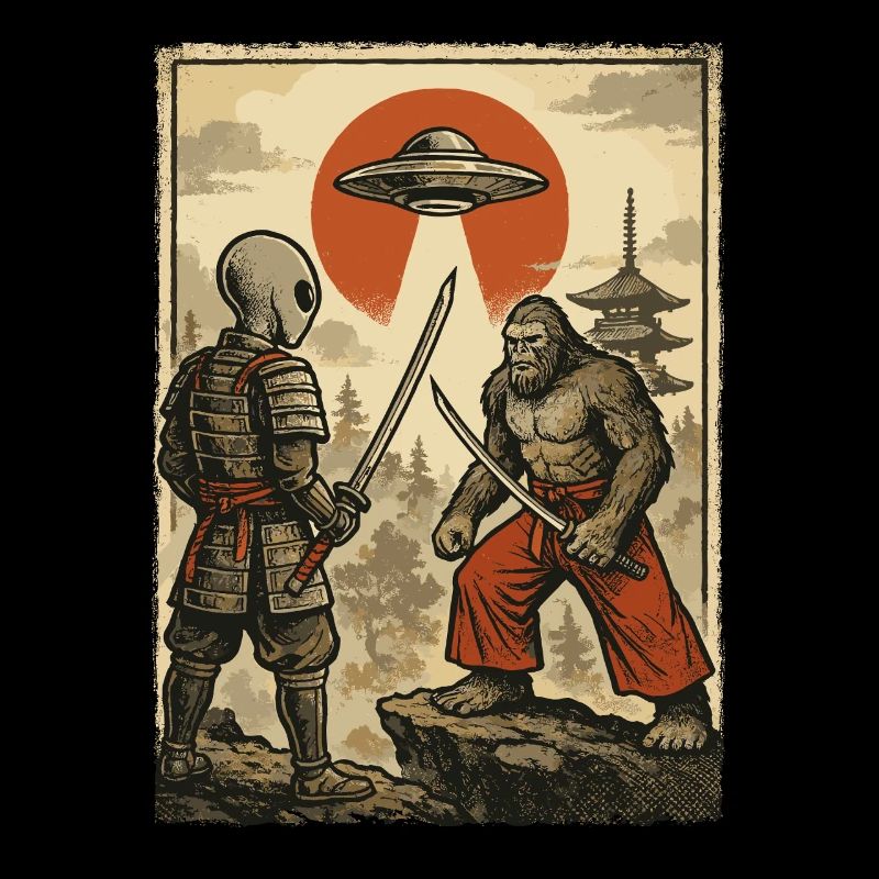 Samurai Bigfoot Alien Japanese Warrior, Ninja