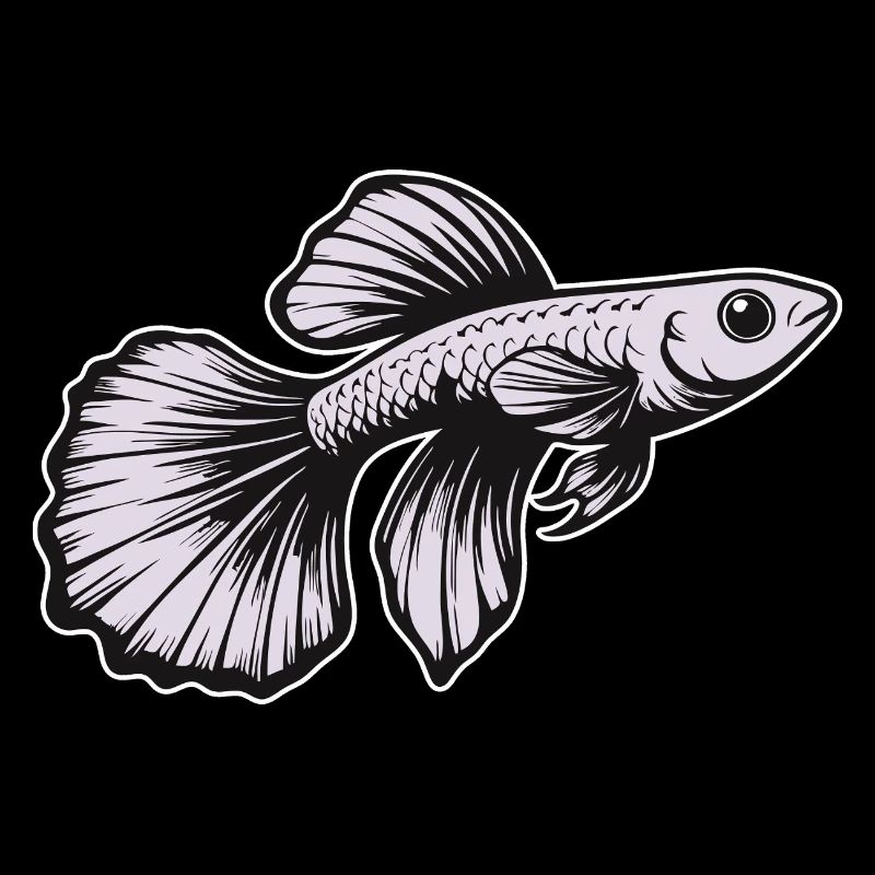 White Guppy Design – Aquarium Fish
