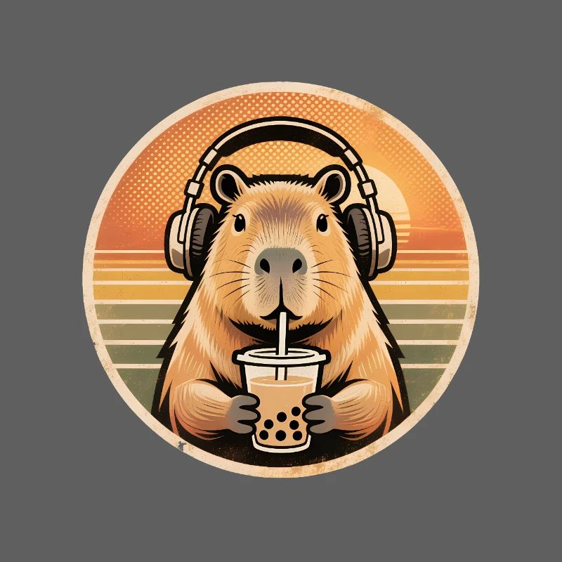 Süßes Capybara Bubble Tea Kawaii Tier Geschenk
